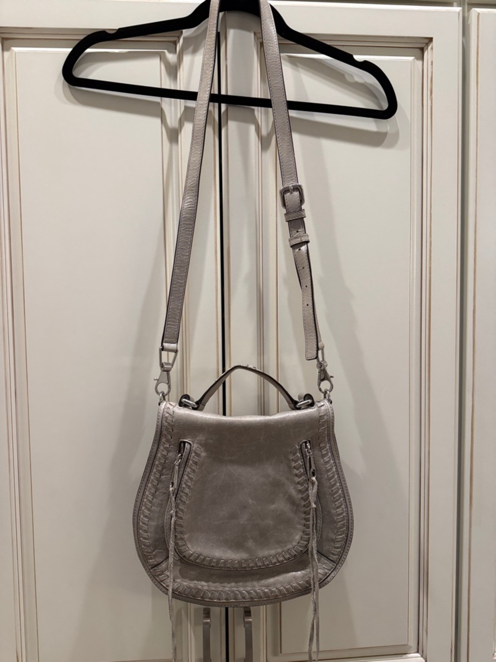 Rebecca Minkoff Gray Leather Crossbody Saddle Bag